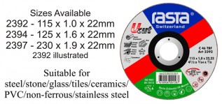 115x1mm.Rasta Universal Cutting Discs (1/pack)