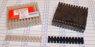 15A Black Plastic 12way Connector Strips (5/pack)