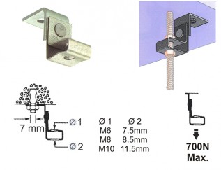 M10TiB (Angled) Caddy Clips (M10 Rod Hanger) (10/pack)