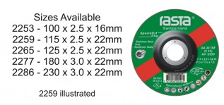 100mm Stainless Cutting discs (DPC) - Rasta (1/pack)