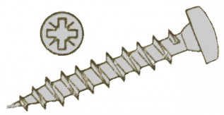 8x1/2in. Pozi Steel R/hd.W/screws-ZP (200/pack)
