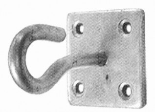 50mm Galv Hook on Plate (1/pack)