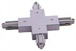 Satin Silver Lighting Track X-Connector (1/pack)
