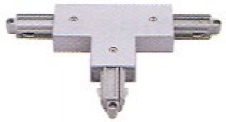 Satin Silver T Connector-Power Outside (1/pack)