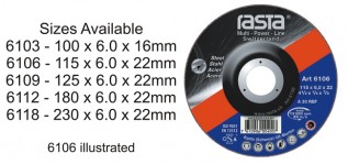 115mm Metal Grinding discs - Rasta (1/pack)