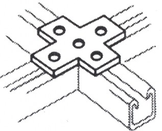 Cross Sect. Flat Framing Channel Brackets (1/pack)
