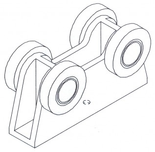 P2750/1(4 Wheel) Nylon Roller for Framing Chan. (1/pack)