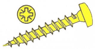 3.5 x 12 Yellow W/screws-Pan (200/pack)