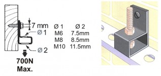 M6Ti (Straight) Caddy Clips (M6 Rod Hanger) (25/pack)