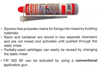 FIP 300 SF(Skel) Polyester Chemical Mortar (1/pack)