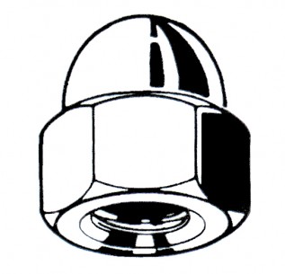 M4 Zinc Plated Domed Nuts-Steel (10/pack)