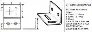 28x25x38x1.4mm. Stretcher Plates(Slots) (50/pack)