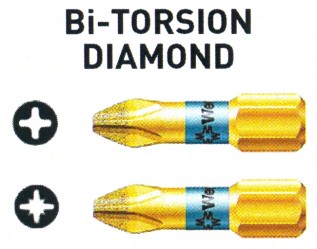 No.1 x 25 Pozi Diamond Screwdriver Bits (1/pack)