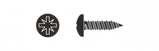 4.2x32mm.Black Pozi Pan Head Self Tappers (500/pack)