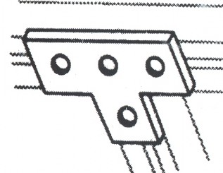 Flat Tee 4 Hole Framing Channel Brackets (1/pack)