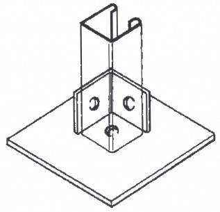 Base Plate Framing Channel Bracket (1/pack)