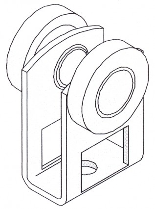 P2749(2-Wheel) Steel Roller for Framing Chan. (1/pack)