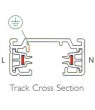 Satin Silver 1m Lighting Track(16A. Mains) (1/pack) - Click to Zoom