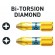No.1 x 25 Pozi Diamond Screwdriver Bits (1/pack)